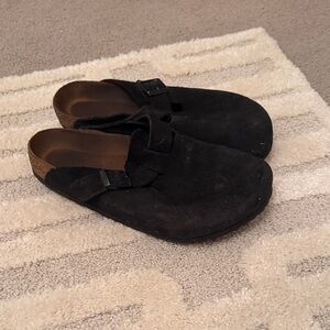 Black Suede Women's Mules